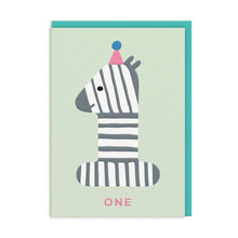  Age 1 Zebra Birthday Card - Ohh Dear