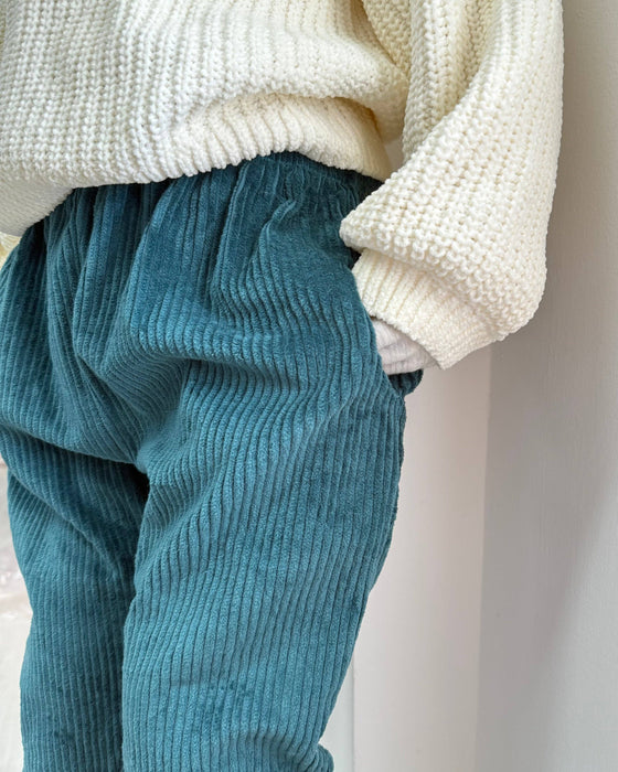 Petrol Corduroy “Kid Fit” Trousers - Fred & Noah