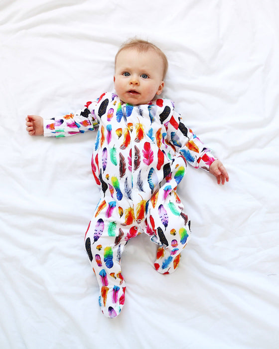 Rainbow Feather sleepsuit - Fred and Noah