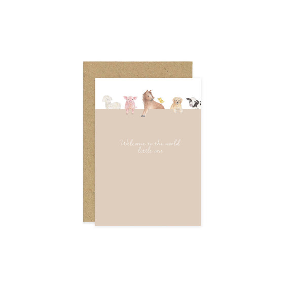 Farmyard Welcome to the World Baby Card - Little Roglets