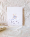 Baby Boy Teddy Bear Card – New Baby Congratulations Card - La La Lu