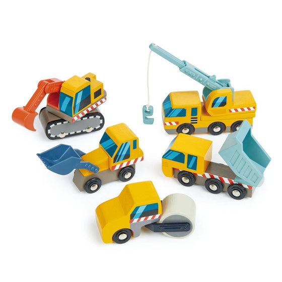 Wooden Construction Site Vehicles - Tender Leaf Toys