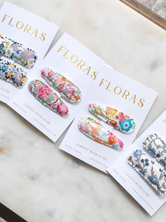 Almond Scallop Clips - Liberty Amelie - Floras