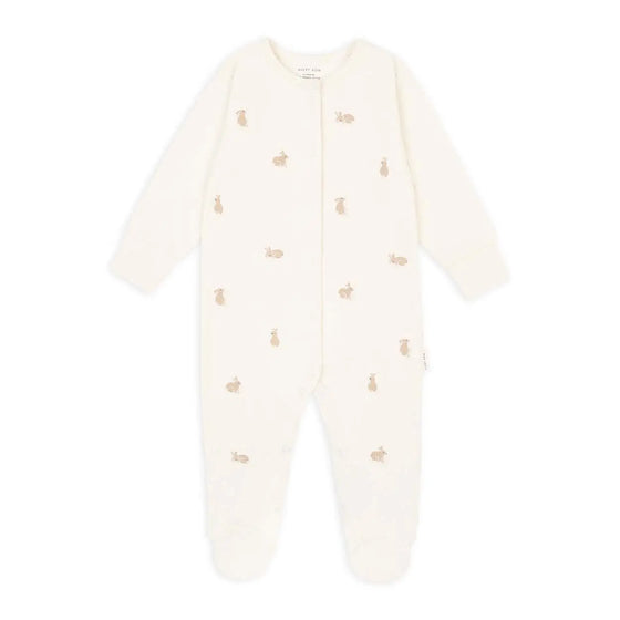 Embroidered Jersey Sleepsuit - Bunnies - Avery Row