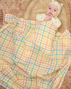 Rainbow Check Large Muslin Swaddle Blanket - Organic Cotton - The Bonnie Mob