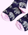 🐘 Elephant Socks - Child Bamboo Socks - Purple Socks - Bare Kind