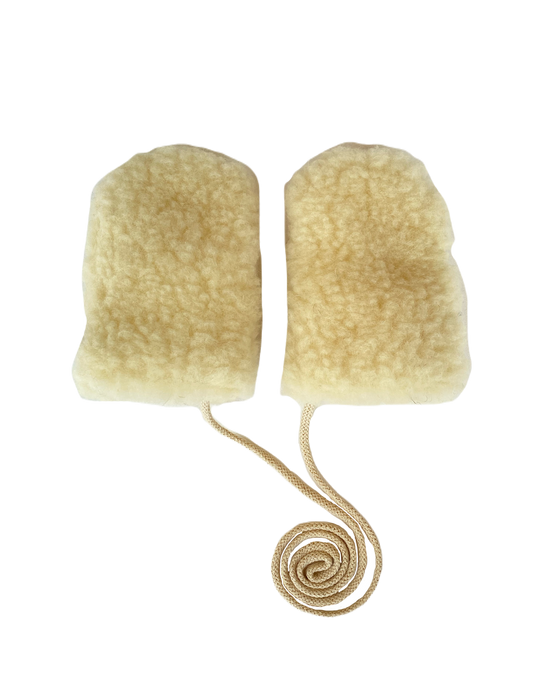 Woolen Baby Mittens – Flat White - 100% Sheep’s Wool, Fleece Lined - We Are Woven