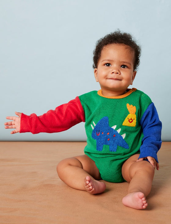 Dino Days Terry Long Sleeve Bodysuit - Halcyon Nights