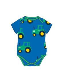  Organic Hillside Tractor Print Baby Body - Toby Tiger
