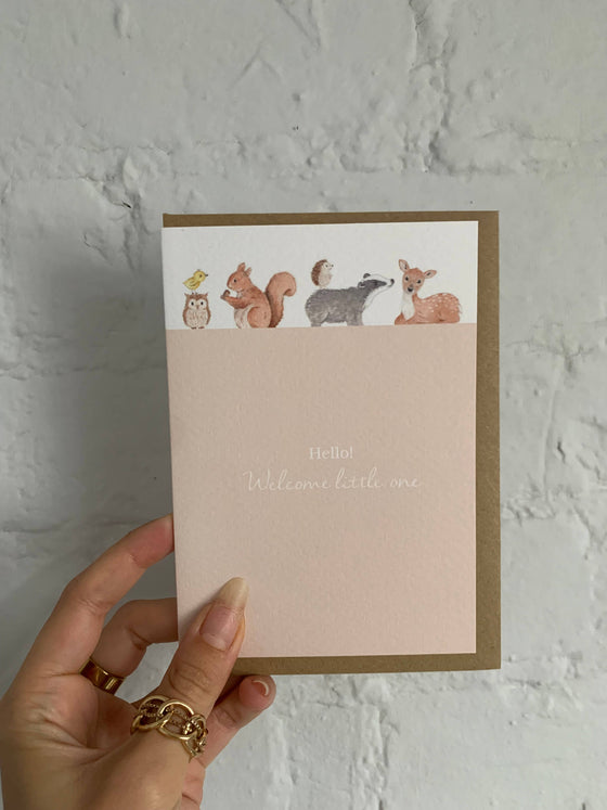 Woodland Welcome to the World Baby Card - Little Roglets