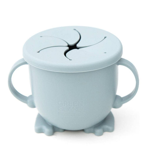 Silicone Baby Snack Cup - Blue/Green/Pink - Green Island