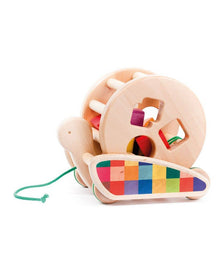  Wooden Snail Sortroller - Shape Sorter & Pull Toy - Bajo