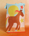 Children's blanket with a horse design on a gradient background