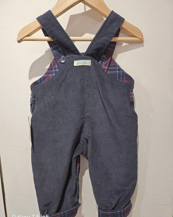 Burgundy Check / Blue Beige Check Reverse Dungarees — Ruth Lednik