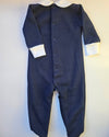 The Little Learners Romper Navy - Knitted Pima Cotton - The Blue Zebra