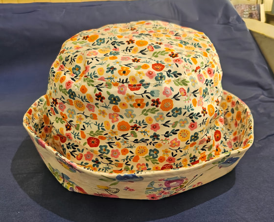 Reversible Bucket Hat - Butterfly/Wildflower - Ruth Lednik
