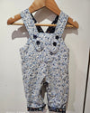 Navy Flower Cord / Blue Ditsy Flower Reverse Dungarees — Ruth Lednik