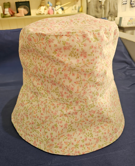 Reversible Bucket Hat - Pink Posy/Pink Pokka Dot - Ruth Lednik