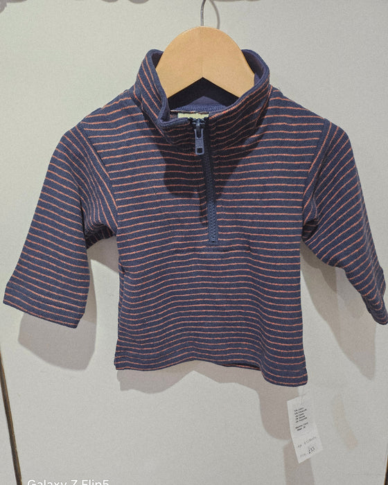 Navy Red Stripe Half Zip Jumper — Ruth Lednik
