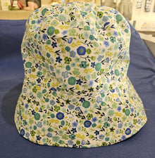  Reversible Bucket Hat - Blue Daisy/Blue Pokka Dot - Ruth Lednik