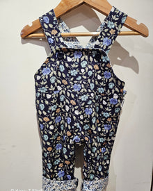  Navy Flower Cord / Blue Ditsy Flower Reverse Dungarees — Ruth Lednik