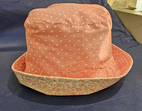 Reversible Bucket Hat - Pink Posy/Pink Pokka Dot - Ruth Lednik