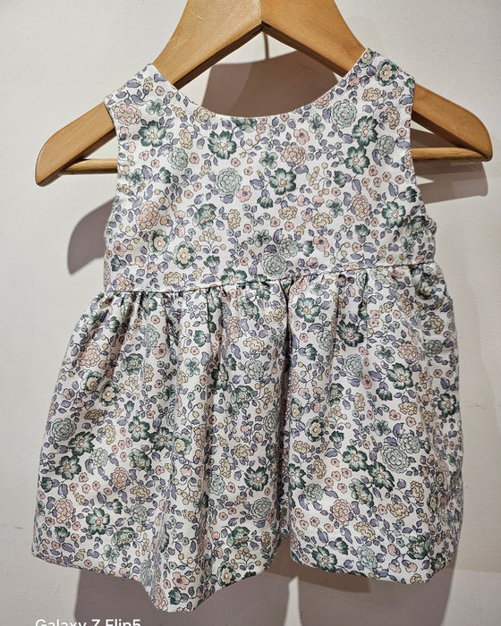 Reversible Cotton Pinafore Dress – Pink Rose & Check - Ruth Lednik