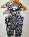 Navy Flower Cord / Blue Ditsy Flower Reverse Dungarees — Ruth Lednik