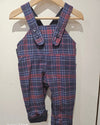 Burgundy Check / Blue Beige Check Reverse Dungarees — Ruth Lednik