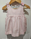 Reversible Cotton Pinafore Dress – Pink Rose & Check - Ruth Lednik