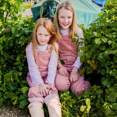 Dotty Dungarees Pink Chunky Cord Dungarees