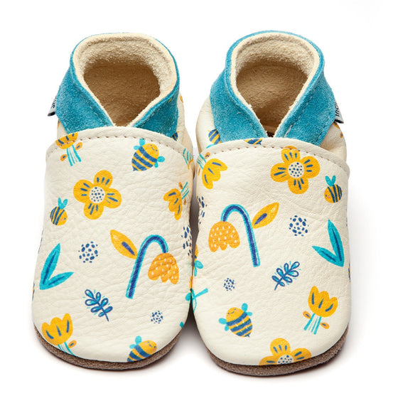 INCH BLUE BABY BUMBLE BEE LEATHER SHOES