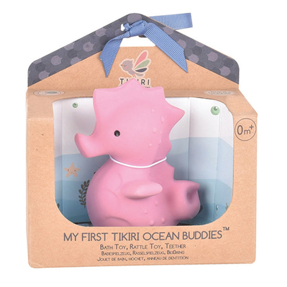 Tikiri Natural Rubber Seahorse Rattle & Bath Toy - The Blue Zebra
