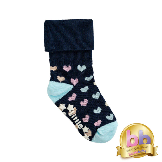 The Little Sock Company Navy Multi Hearts Socks