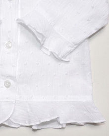  Ruth Lednik White Fleck Buttoned Blouse - The Blue Zebra