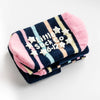 The Little Sock Company Navy Pink Stripe Socks