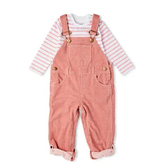 Dotty Dungarees Pink Chunky Cord Dungarees