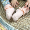 Baby Non-Slip Stay-On Frilly Peach Socks - The Blue Zebra