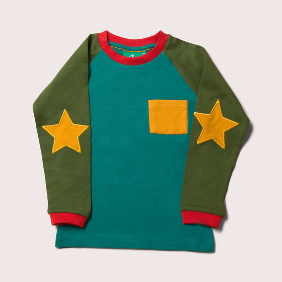 Little Green Radicals Sea Green Long Sleeve Star T-Shirt
