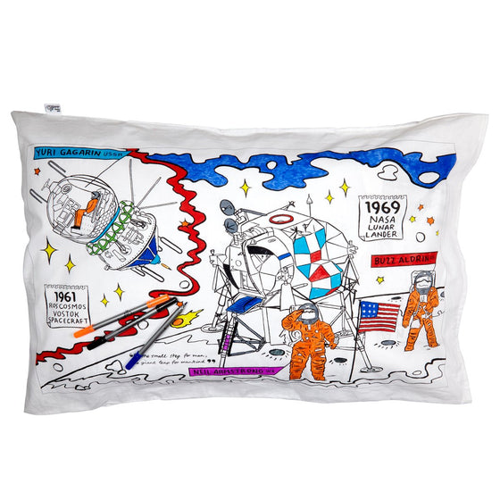 space explorer pillowcase - colour in & learn - The Blue Zebra