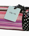 Lilly & Sid Pink & Purple Knitted Stripped Blanket