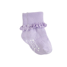  Frilly Non-Slip Stay-On Baby & Toddler Amethyst Socks